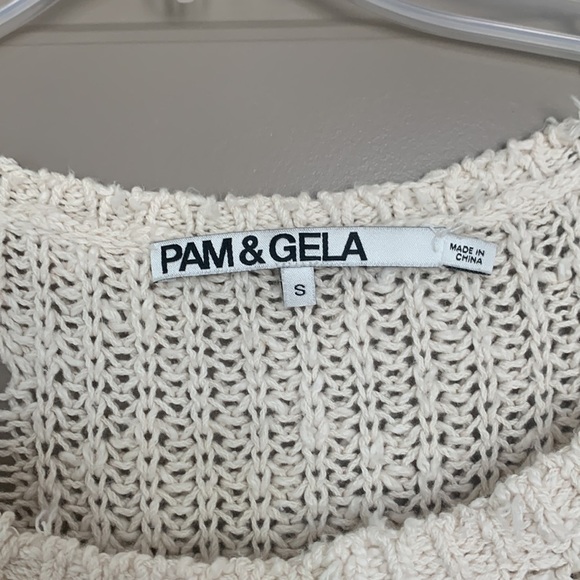 Pam & Gela Cream Distressed Sweater - Picture 2 of 5